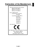 Preview for 2 page of NEC MultiSync V721  60000531 60000531 User Manual