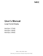 Предварительный просмотр 1 страницы NEC MultiSync V754Q User Manual