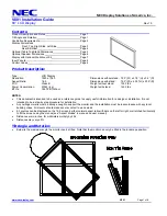 NEC MultiSync V801 Installation Manual preview