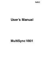 NEC MultiSync V801 User Manual preview