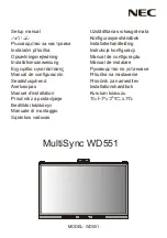 Preview for 1 page of NEC MultiSync WD551 Setup Manual