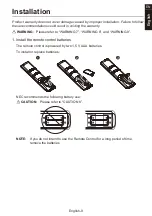Предварительный просмотр 11 страницы NEC MultiSync WD551 Setup Manual
