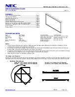 Предварительный просмотр 1 страницы NEC MultiSync X401S Installation Manual