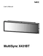 NEC MultiSync X431BT User Manual preview