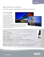 Preview for 1 page of NEC MultiSync X461S Specification