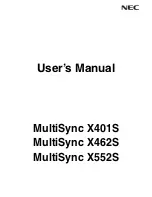 Предварительный просмотр 1 страницы NEC MultiSync X461S User Manual