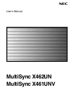 NEC MultiSync X461UNV User Manual preview