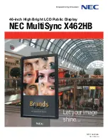 Предварительный просмотр 1 страницы NEC MultiSync X462HB Detailed Specifications
