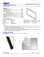 Предварительный просмотр 1 страницы NEC MultiSync X462HB Installation Manual
