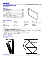 Preview for 1 page of NEC MultiSync X462UN Installation Manual