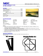 Предварительный просмотр 1 страницы NEC MultiSync X464UN Installation Manual