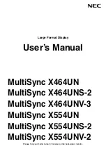 NEC MultiSync X464UNV-3 User Manual preview