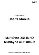 Preview for 1 page of NEC MultiSync X551UHD IGB User Manual