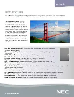 NEC MultiSync X551UN Specifications предпросмотр