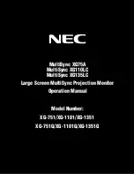 Preview for 1 page of NEC MultiSync XG-1101 Operation Manual