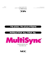 Preview for 1 page of NEC MultiSync XM 37 Plus User Manual