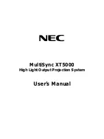 NEC MultiSync XT5000 User Manual предпросмотр