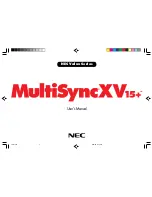 NEC MultiSync XV15+ User Manual preview