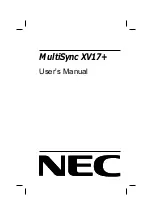 NEC MultiSync XV17+ User Manual preview