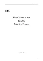 Preview for 1 page of NEC N6207 User Manual