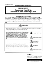 Preview for 1 page of NEC N8101-610F Installation And Handling Manual