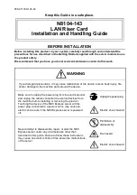 Preview for 7 page of NEC N8104-143 Installation And Handling Manual