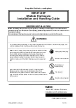 Preview for 1 page of NEC N8141-62F Installation And Handling Manual