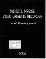 NEC N926U Owner'S Operating Manual preview