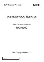 Предварительный просмотр 1 страницы NEC NC1000C Installation Manual