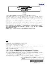 Preview for 1 page of NEC NE3703-001A RAID Notes On Use