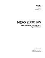 Предварительный просмотр 1 страницы NEC NEAX 2000 IVS System Manual