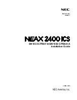 Preview for 1 page of NEC NEAX 2400 ICS Installation Manual