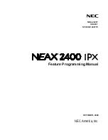 Preview for 1 page of NEC NEAX2400 ICS Programming Manual
