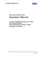 Preview for 1 page of NEC NEC Express5800 Series Software Installation