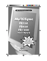 Preview for 1 page of NEC NEC MultiSync FE1250  FE1250 FE1250 User Manual