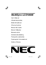 Preview for 1 page of NEC NEC MultiSync LCD1850E  LCD1850E LCD1850E User Manual