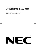 Preview for 1 page of NEC NEC MultiSync LCD2110  LCD2110 LCD2110 User Manual