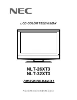 Предварительный просмотр 1 страницы NEC NLT-26XT3 Operation Manual