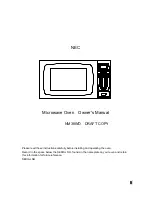 NEC NM38WD Owner'S Manual preview