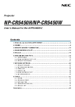 Preview for 1 page of NEC NP-CR5450H User Manual