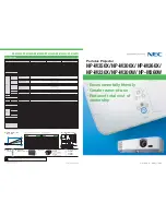NEC NP-M260W Specifications preview