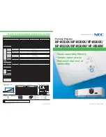 Предварительный просмотр 1 страницы NEC NP-M300X Specifications