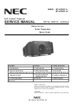 NEC NP-NC900C-A Service Manual preview