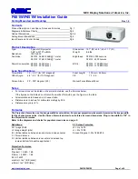 NEC NP-P401W Installation Manual preview