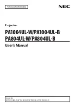 NEC NP-PA1004UL-B User Manual предпросмотр