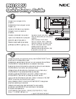 Предварительный просмотр 1 страницы NEC NP-PH1000U Quick Setup Manual