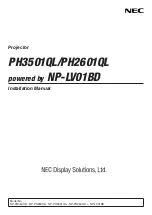 NEC NP-PH3501QL Installation Manual preview