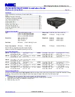Preview for 1 page of NEC NP-PX700W Installation Manual