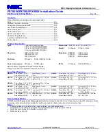 Preview for 1 page of NEC NP-PX800X Installation Manual