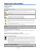 Preview for 3 page of NEC NP-U250X User Manual